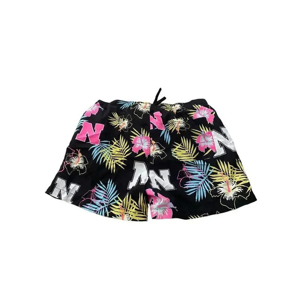 FOCO Black Floral Print Tropical Drawstring Shorts Size Large - Picture 1 of 9